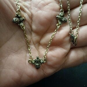 Gold Bee Pendant Necklace